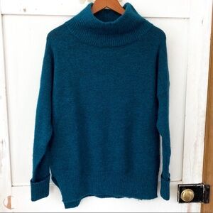 Zara knit high neck soft blue sweater size small